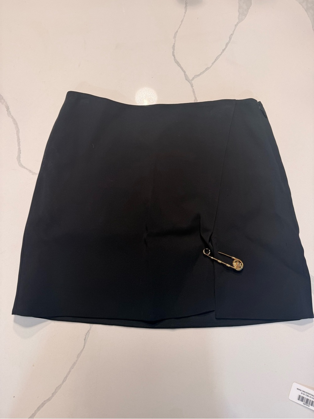 Versace Black Mini Skirt with Pin size 40